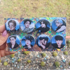Ateez Golden Hour Part 4 Badge Button Set of 8 1.25 Inch Metal Buttons